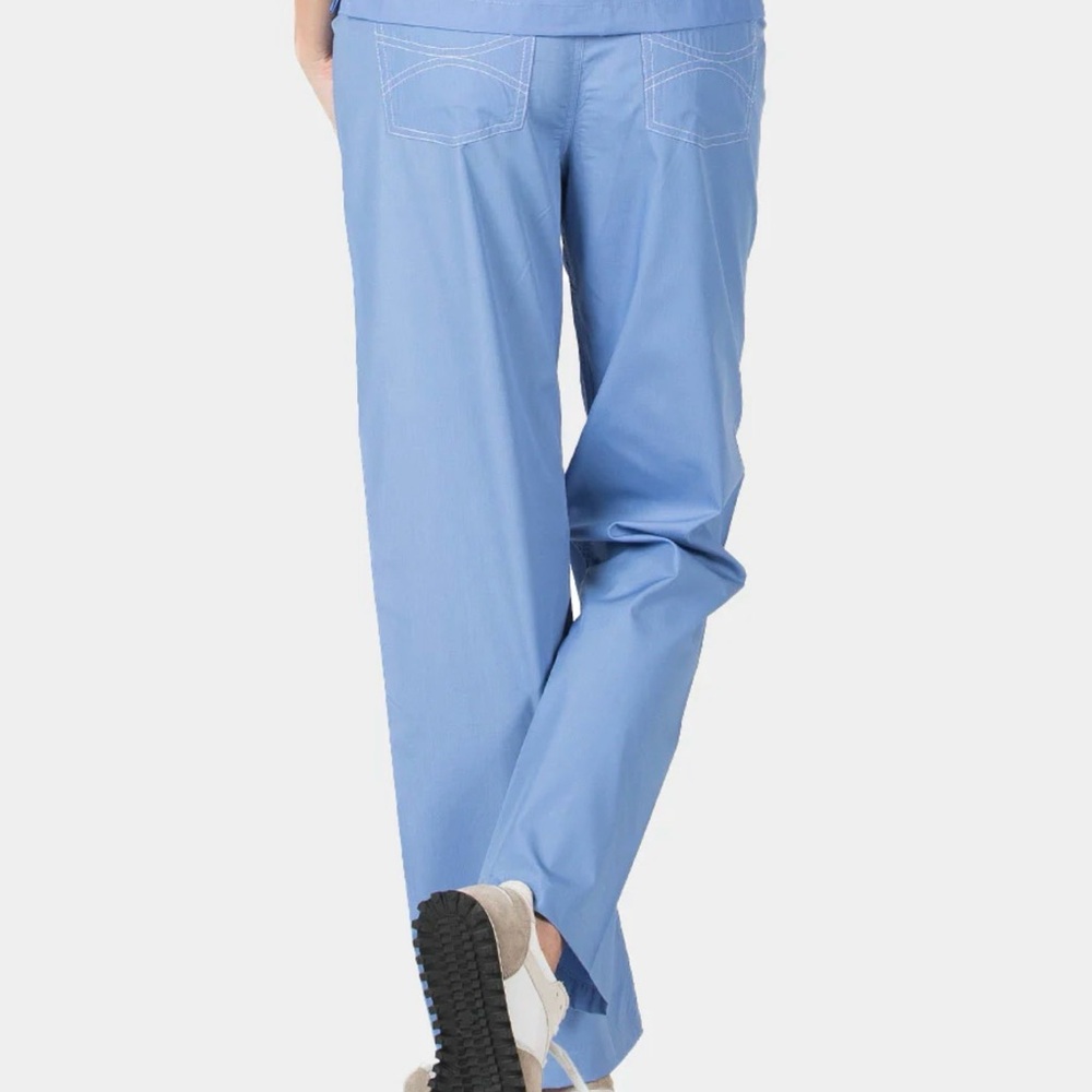 NWOT Blue Sky Scrubs Ceil Blue Top (XS) and Bottom (XXS) Shelby Style Grey Label - Picture 2 of 9